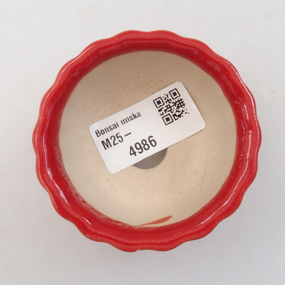 Mini bonsai bowl 7 x 7 x 3,5 cm, color red