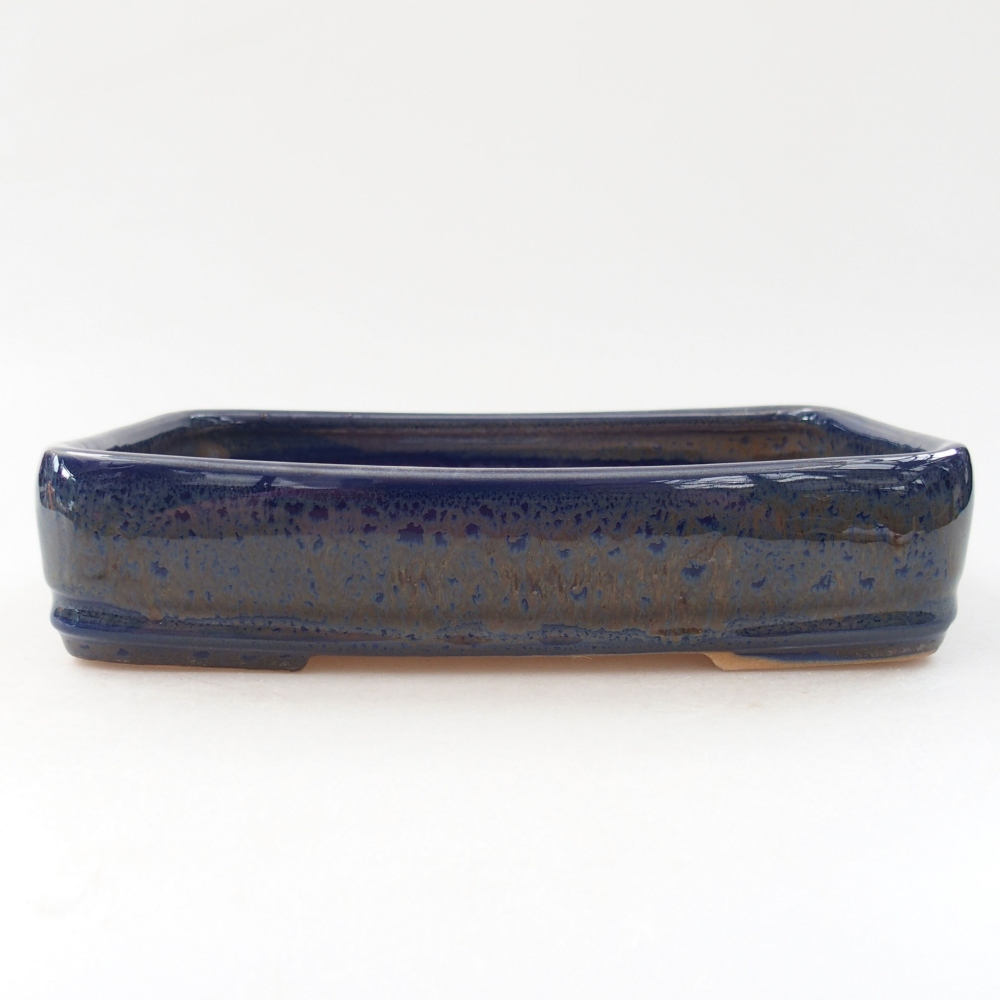 Ceramic bonsai bowl 18 x 13,5 x 4 cm, color blue