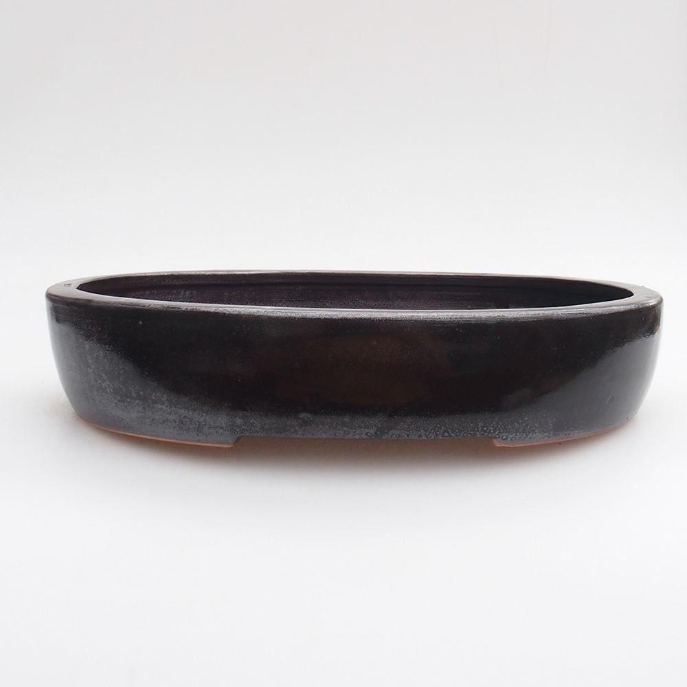 Ceramic bonsai bowl 26 x 20 x 5 cm, green