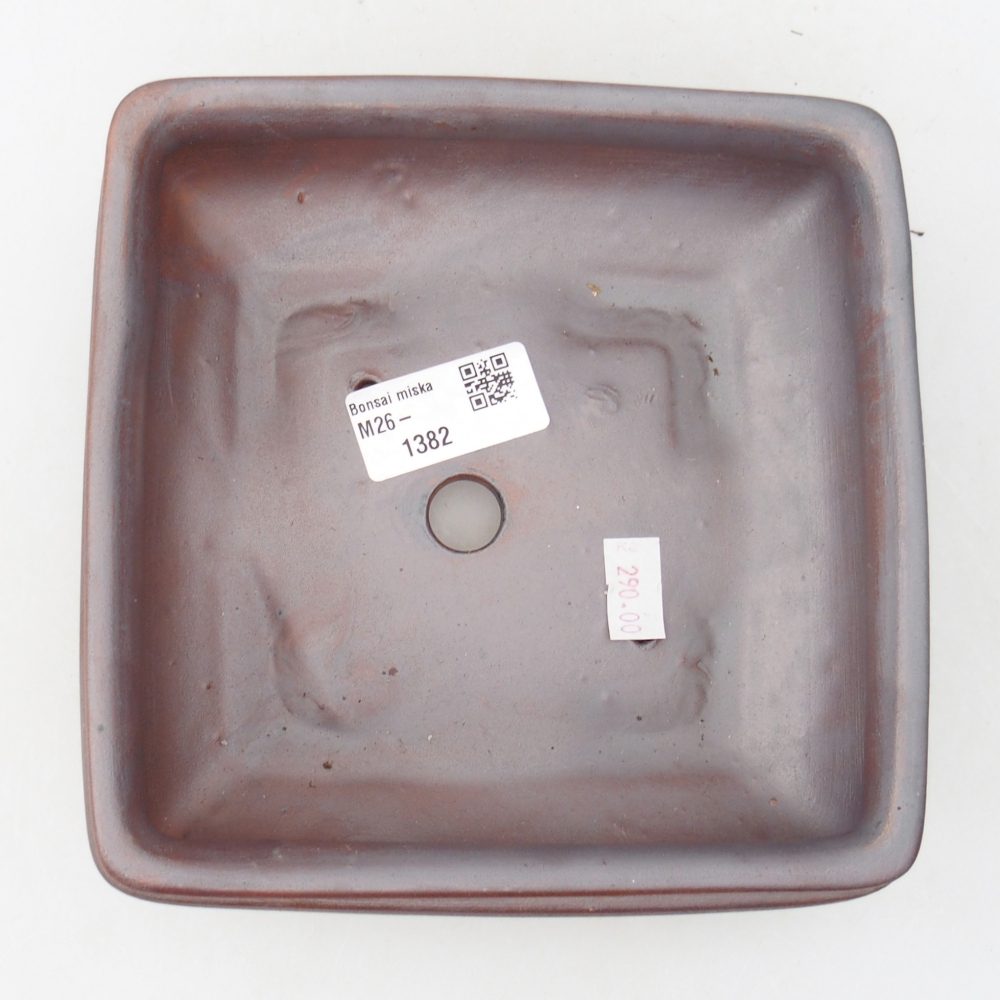 Ceramic bonsai bowl 15,5 x 15,5 x 6 cm, metal colour