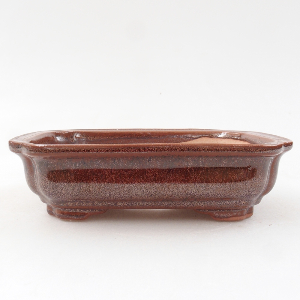 Ceramic bonsai bowl 14 x 11 x 4 cm, color brown
