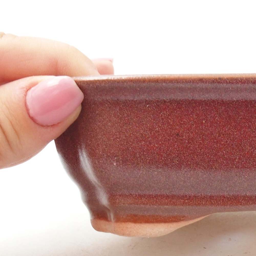Ceramic bonsai bowl 16 x 12 x 5 cm, color brown