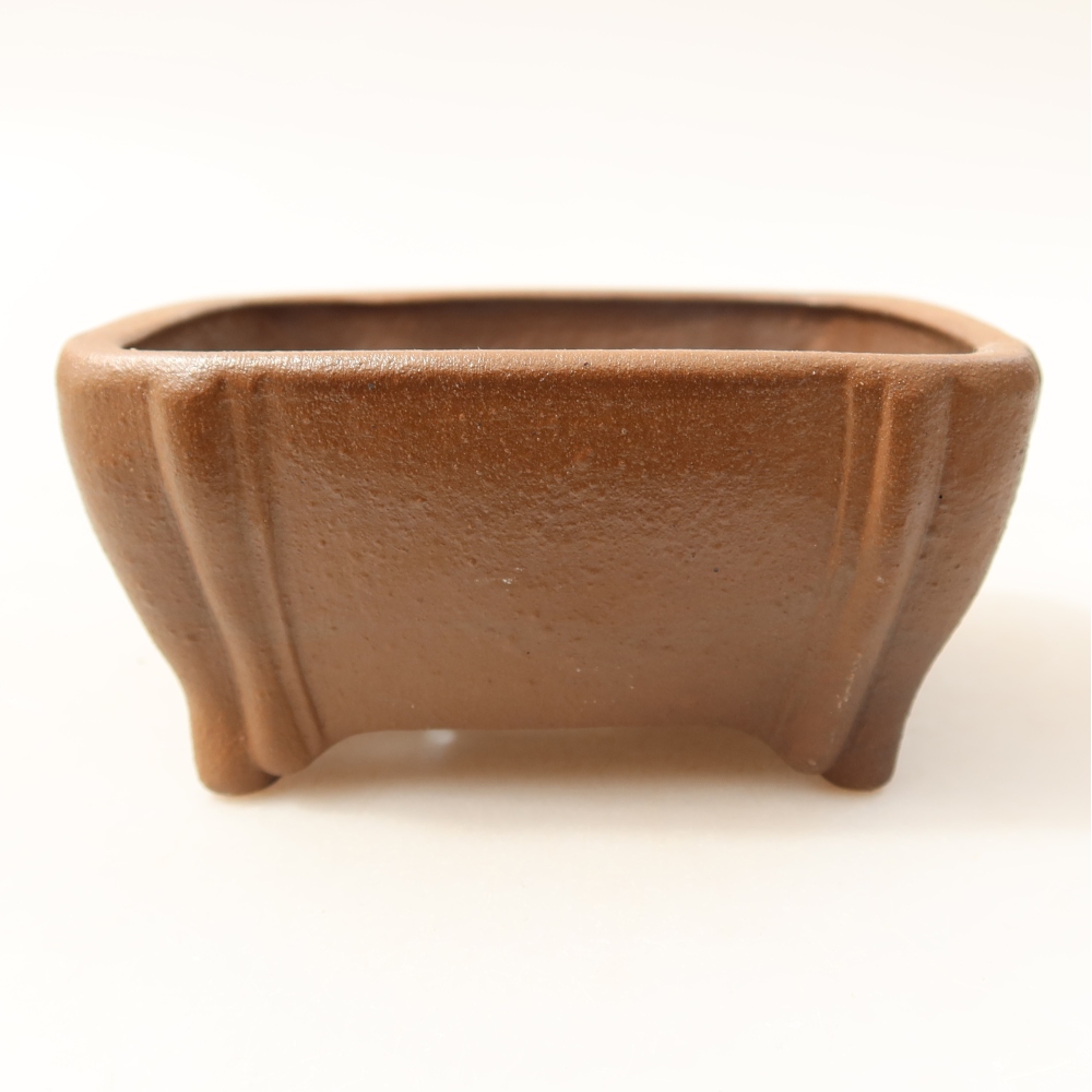 Ceramic bonsai pot, 10.5 x 10.5 x 4.5 cm, brown