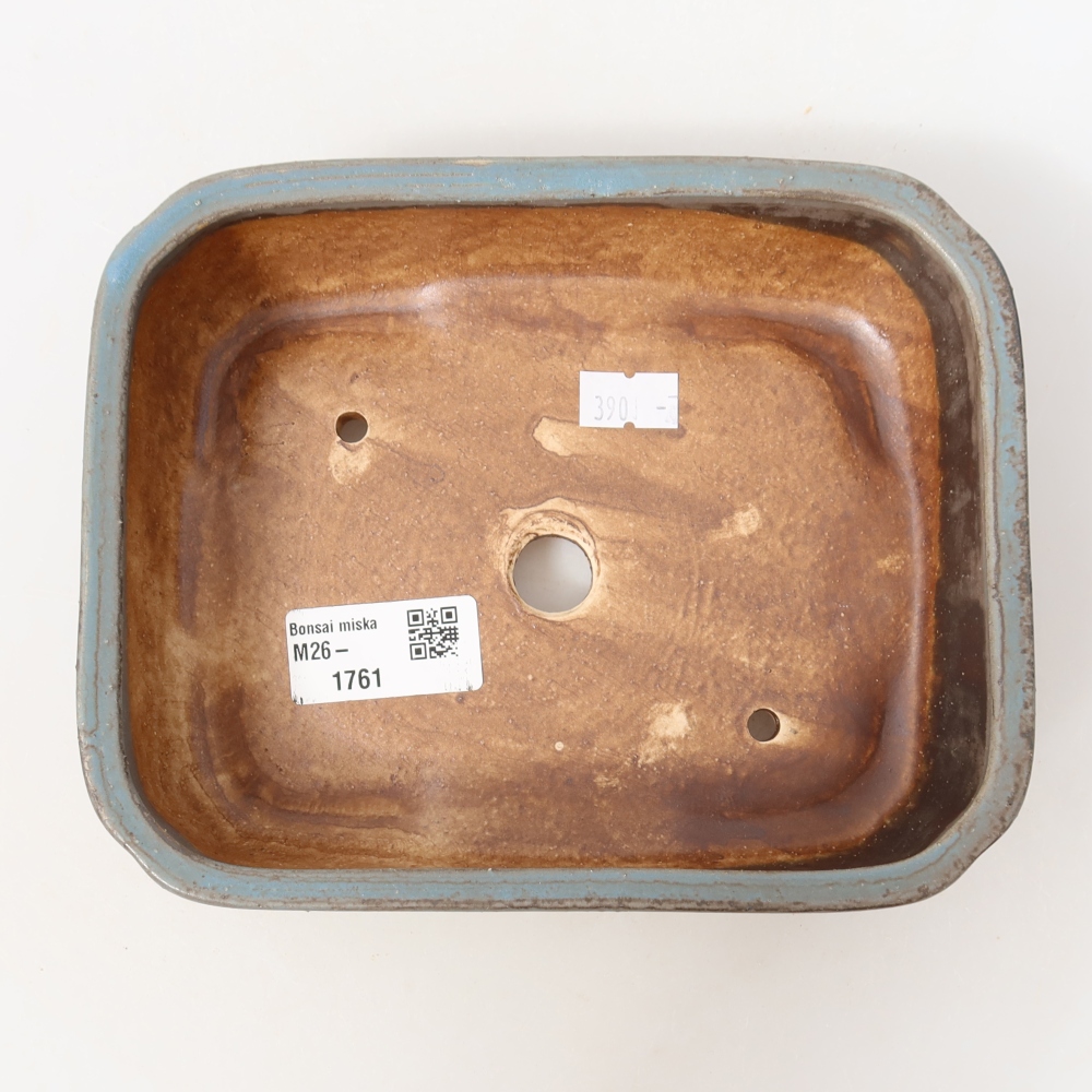 Ceramic bonsai bowl 17,5 x 14 x 5 cm, colour blue