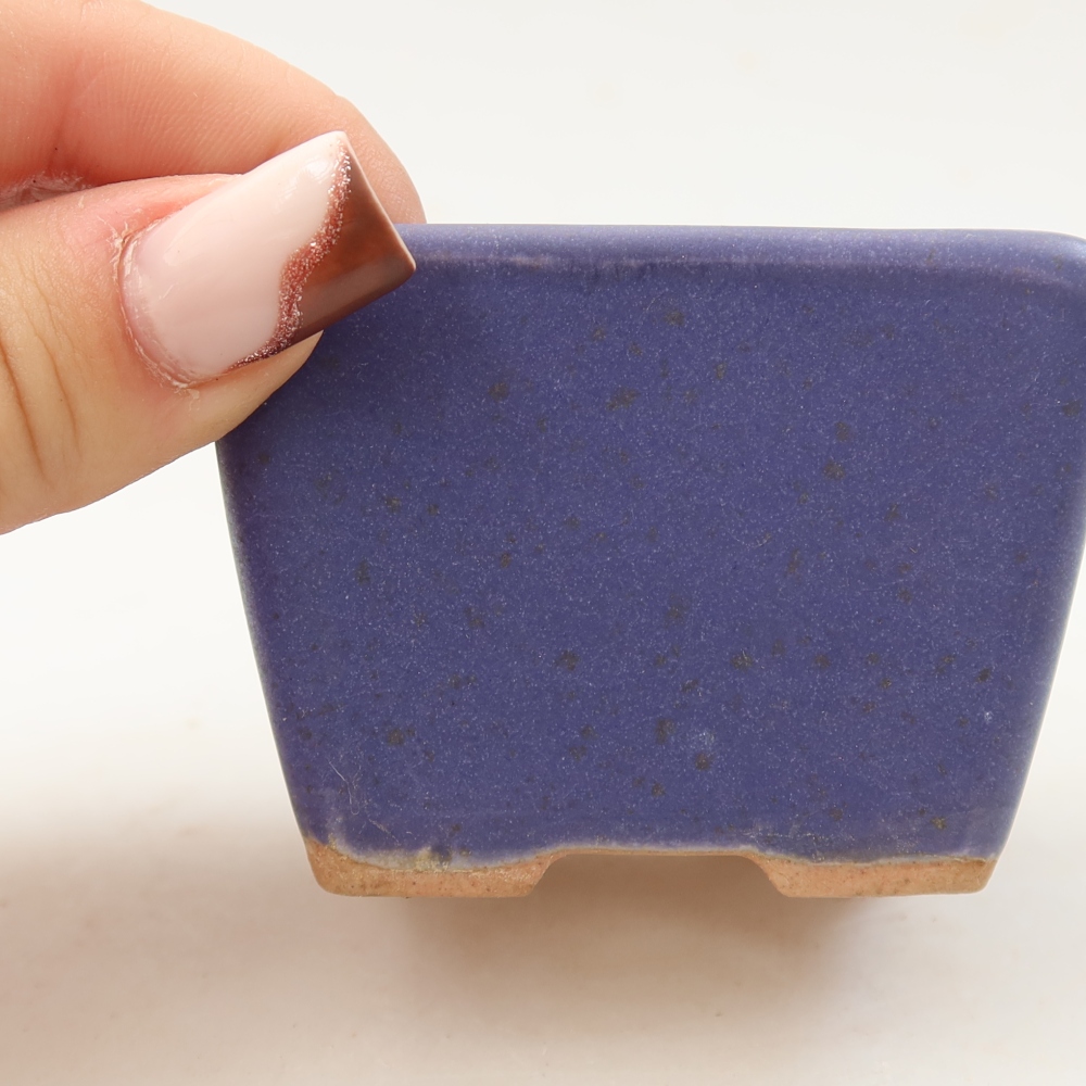 Ceramic bonsai pot, 6.5 x 6.5 x 5 cm, purple
