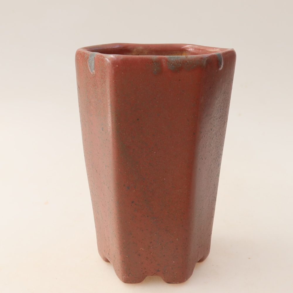 Ceramic bonsai pot, 9.5 x 8.5 x 14.5 cm, pink