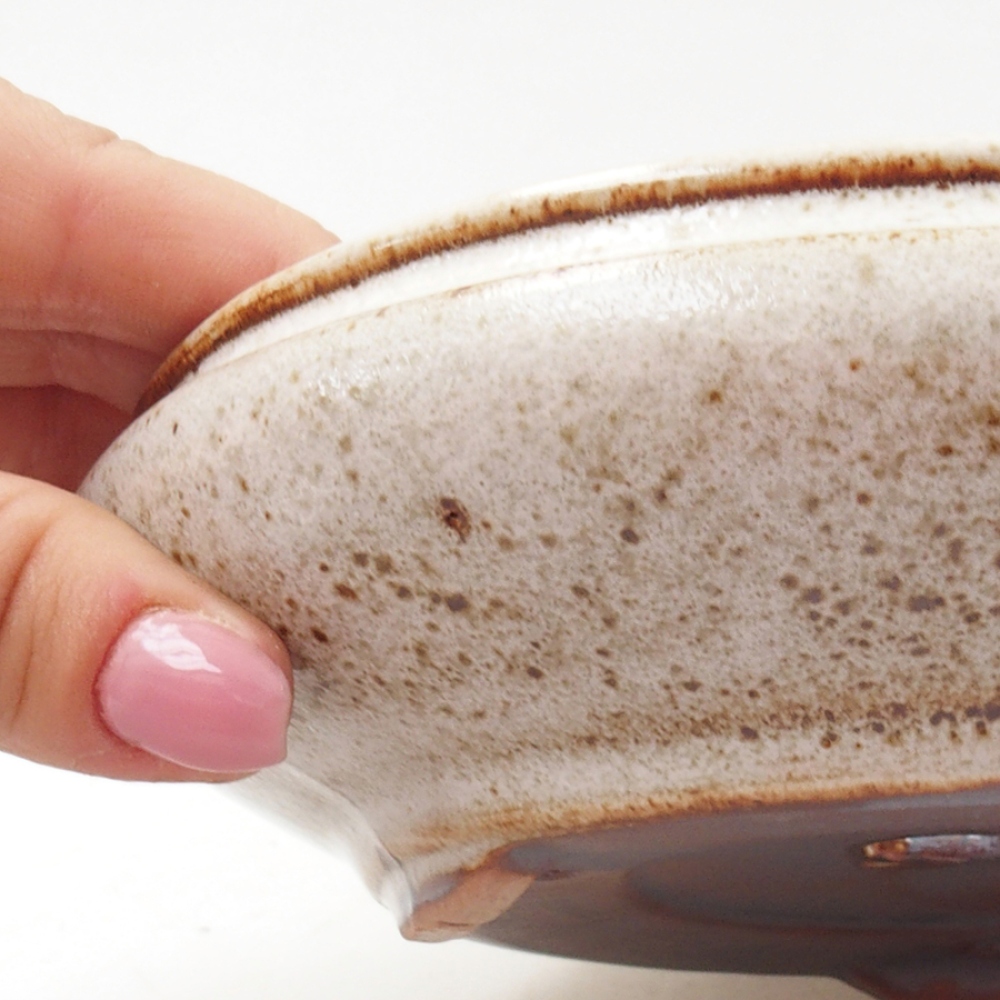 Ceramic bonsai bowl 15,5 x 15,5 x 5 cm, color white
