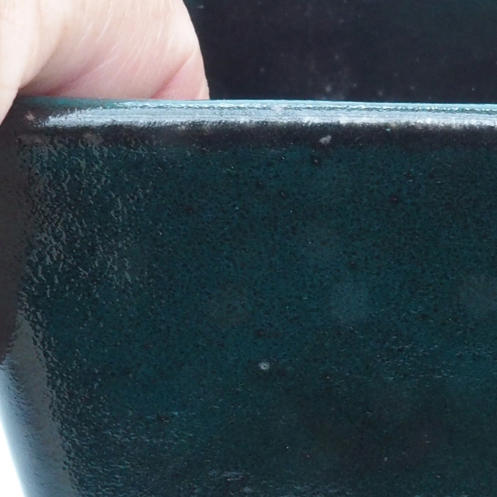 Ceramic bonsai bowl 10,5 x 10,5 x 10,5 cm, color green