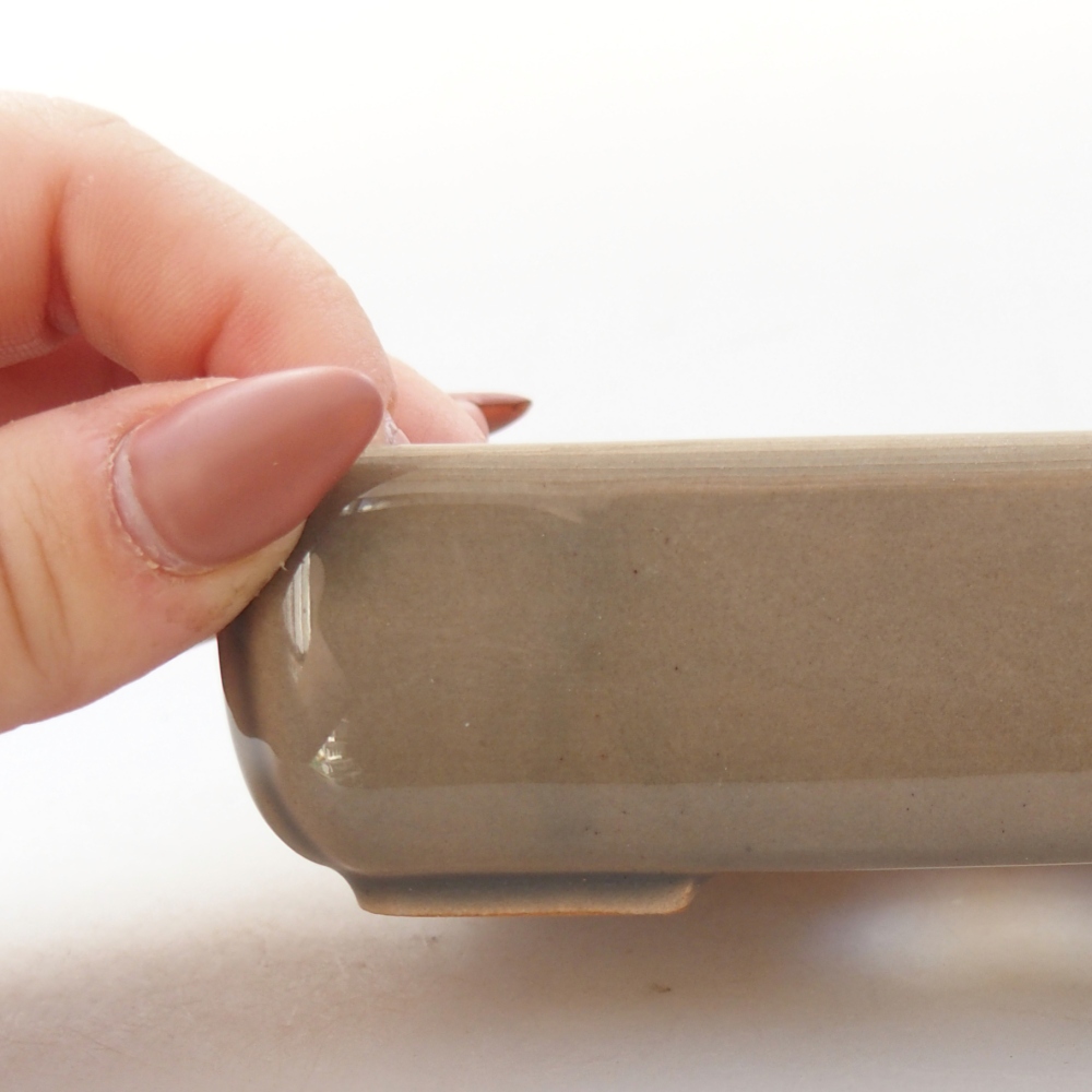 Ceramic bonsai bowl 11,5 x 9 x 3,5 cm, grey