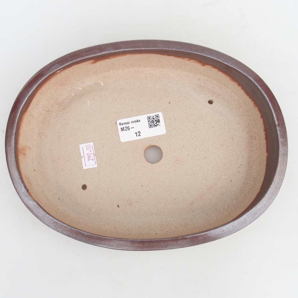 Ceramic bonsai bowl 22,5 x 17 x 4,5 cm, brown