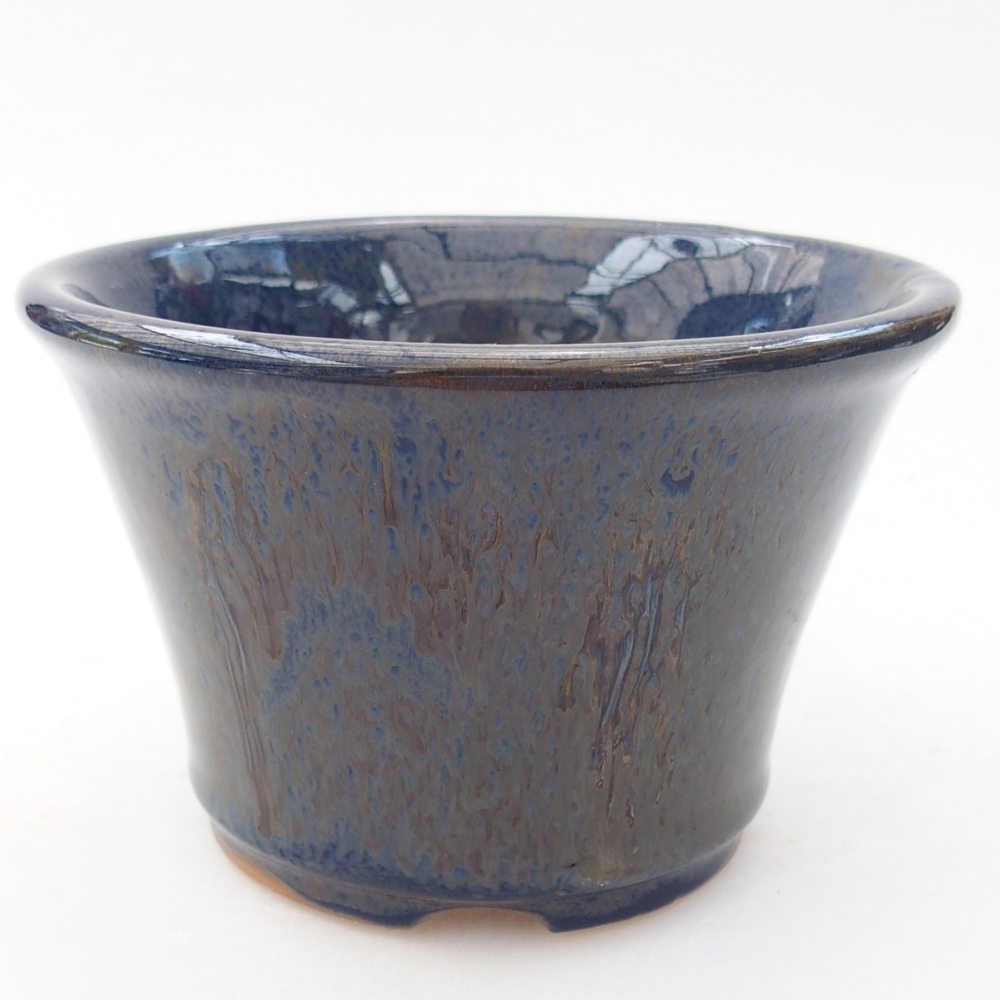 Ceramic bonsai bowl 11 x 11 x 7 cm, color blue