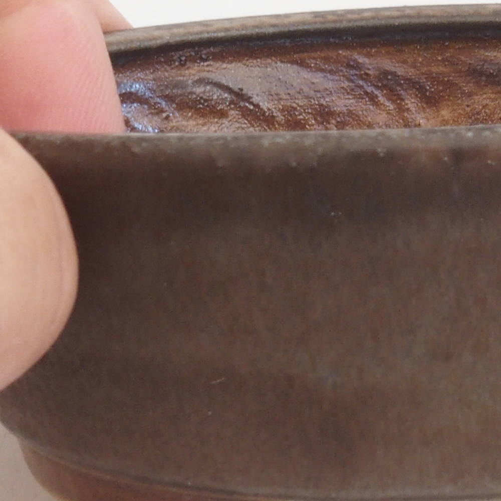 Ceramic bonsai bowl 9,5 x 8 x 3 cm, color brown