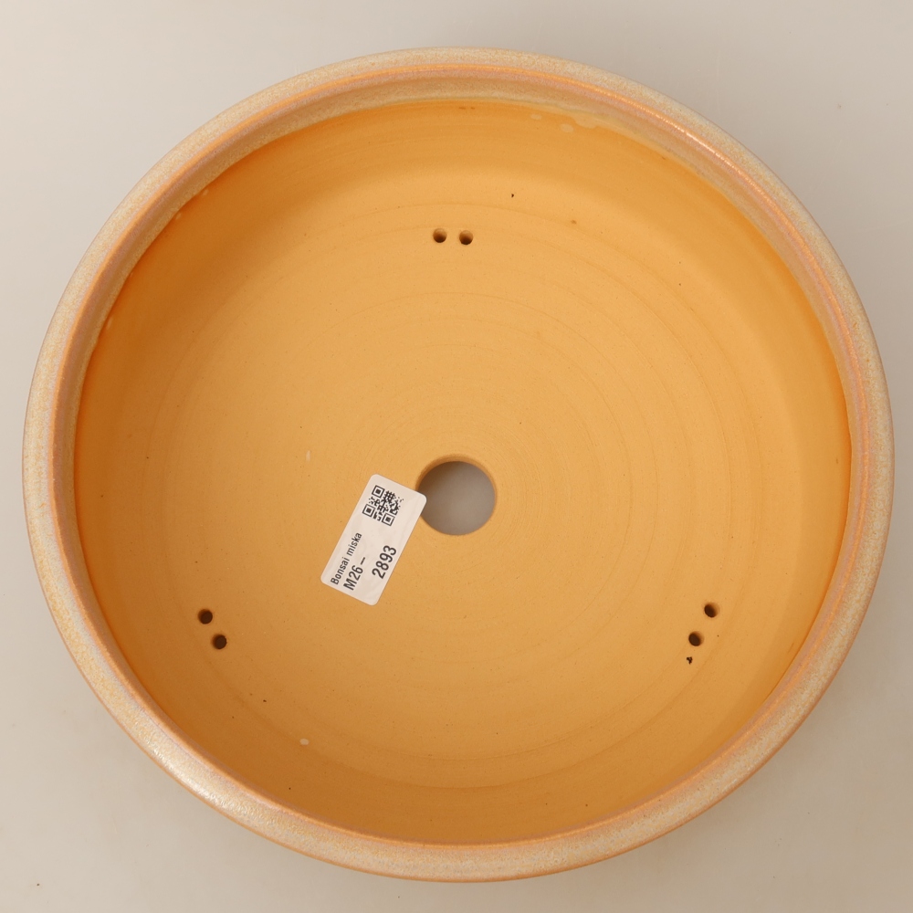 Ceramic bonsai pot, 24.5 x 24.5 x 8 cm, beige