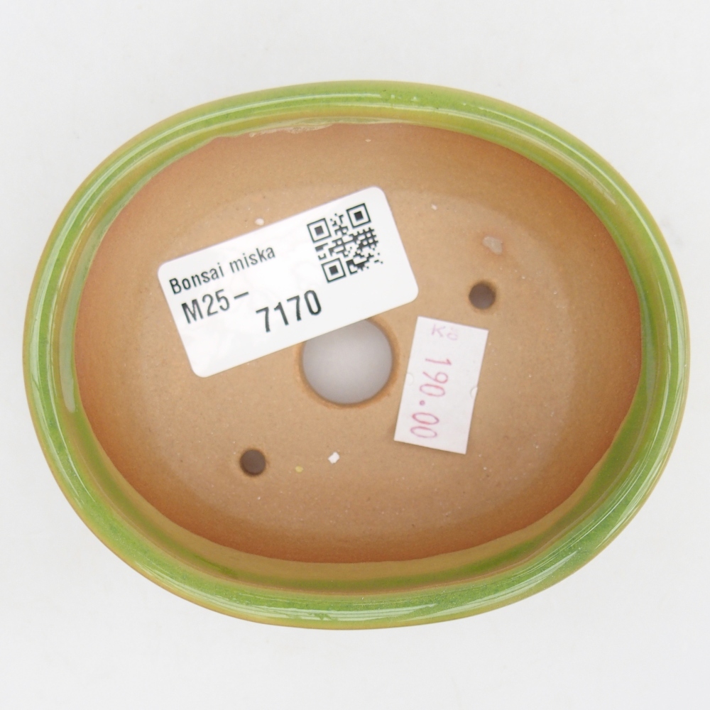 Ceramic bonsai bowl 9,5 x 7,5 x 3,5 cm, green