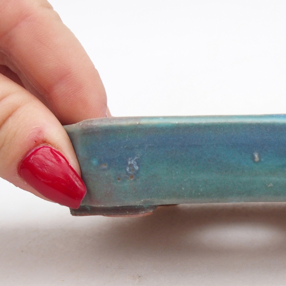 Ceramic bonsai bowl 10 x 8,5 x 2 cm, colour blue