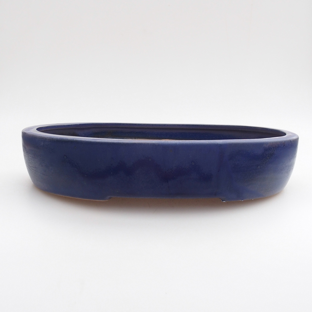 Ceramic bonsai bowl 26 x 20 x 5 cm, colour blue
