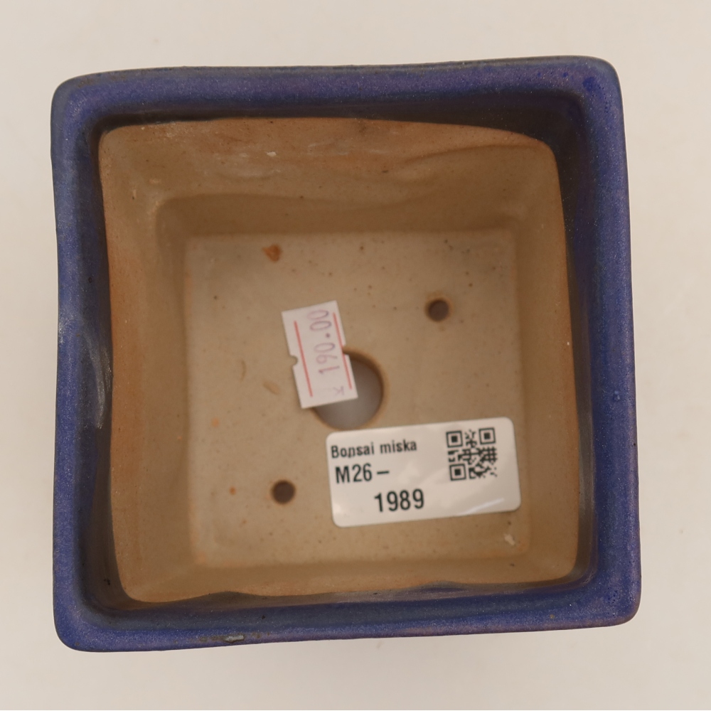 Ceramic bonsai pot, 9 x 9 x 8.5 cm, blue