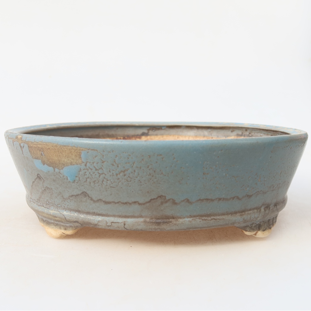 Ceramic bonsai bowl 18 x 18 x 5 cm, colour blue