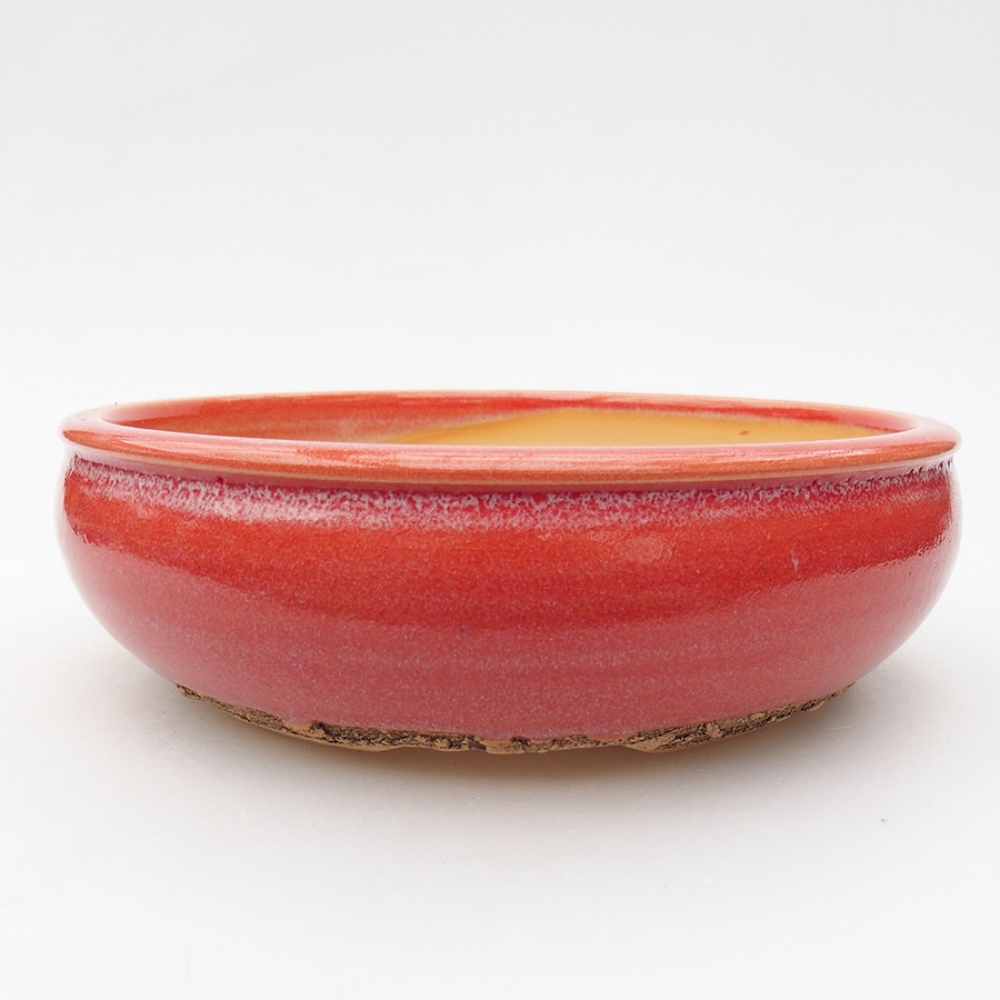 Ceramic bonsai bowl 19 x 19 x 6 cm, color red