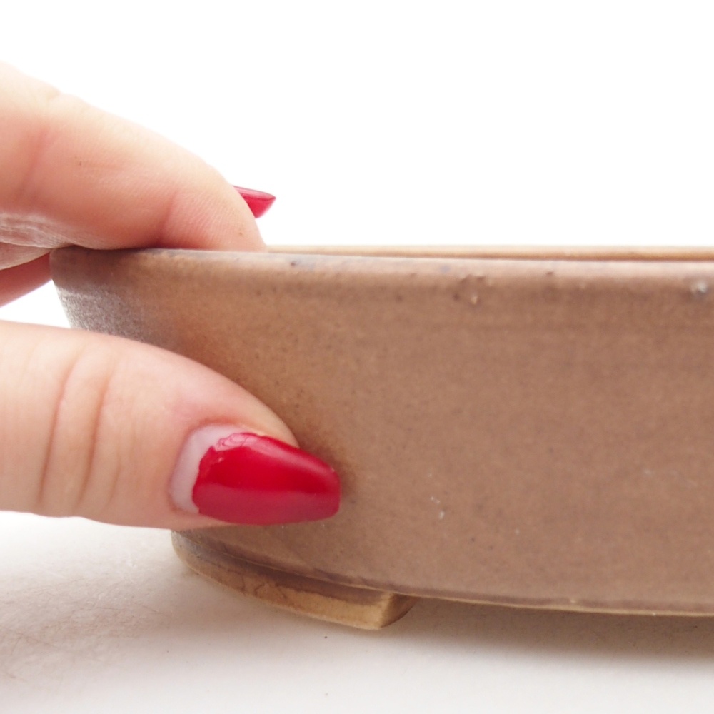 Ceramic bonsai bowl 18,5 x 16,5 x 4,5 cm, pink