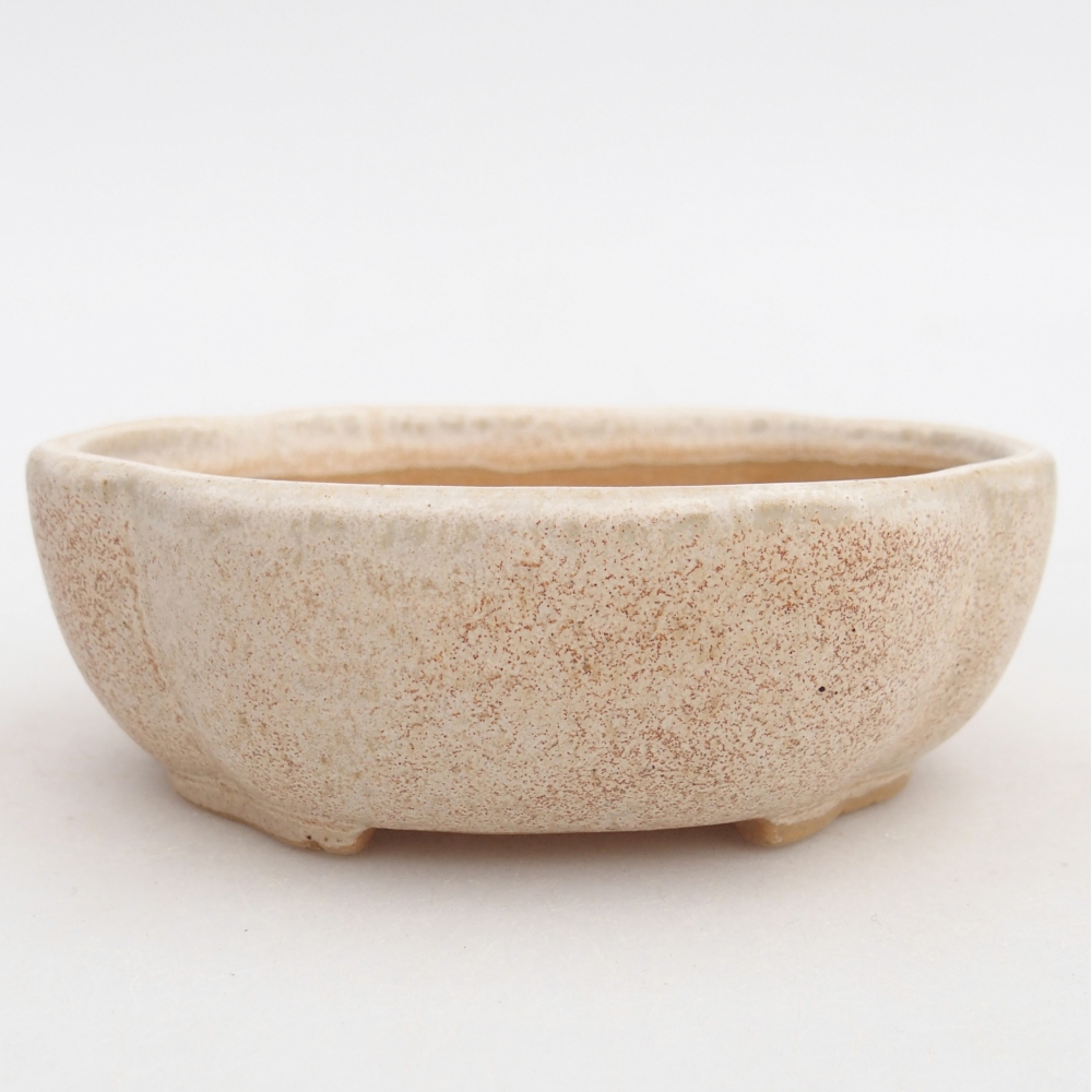 Ceramic bonsai bowl 10,5 x 9 x 3,5 cm, colour beige
