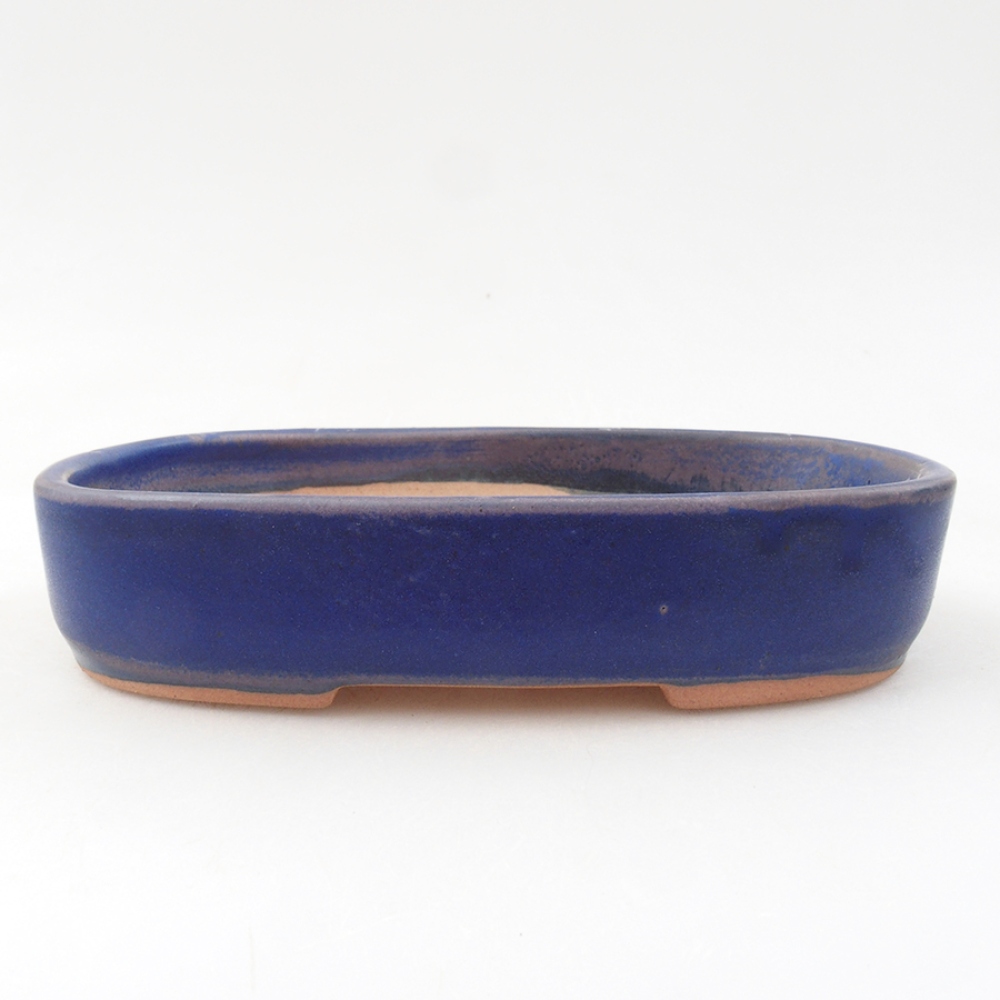 Ceramic bonsai bowl 16 x 11 x 3,5 cm, color blue