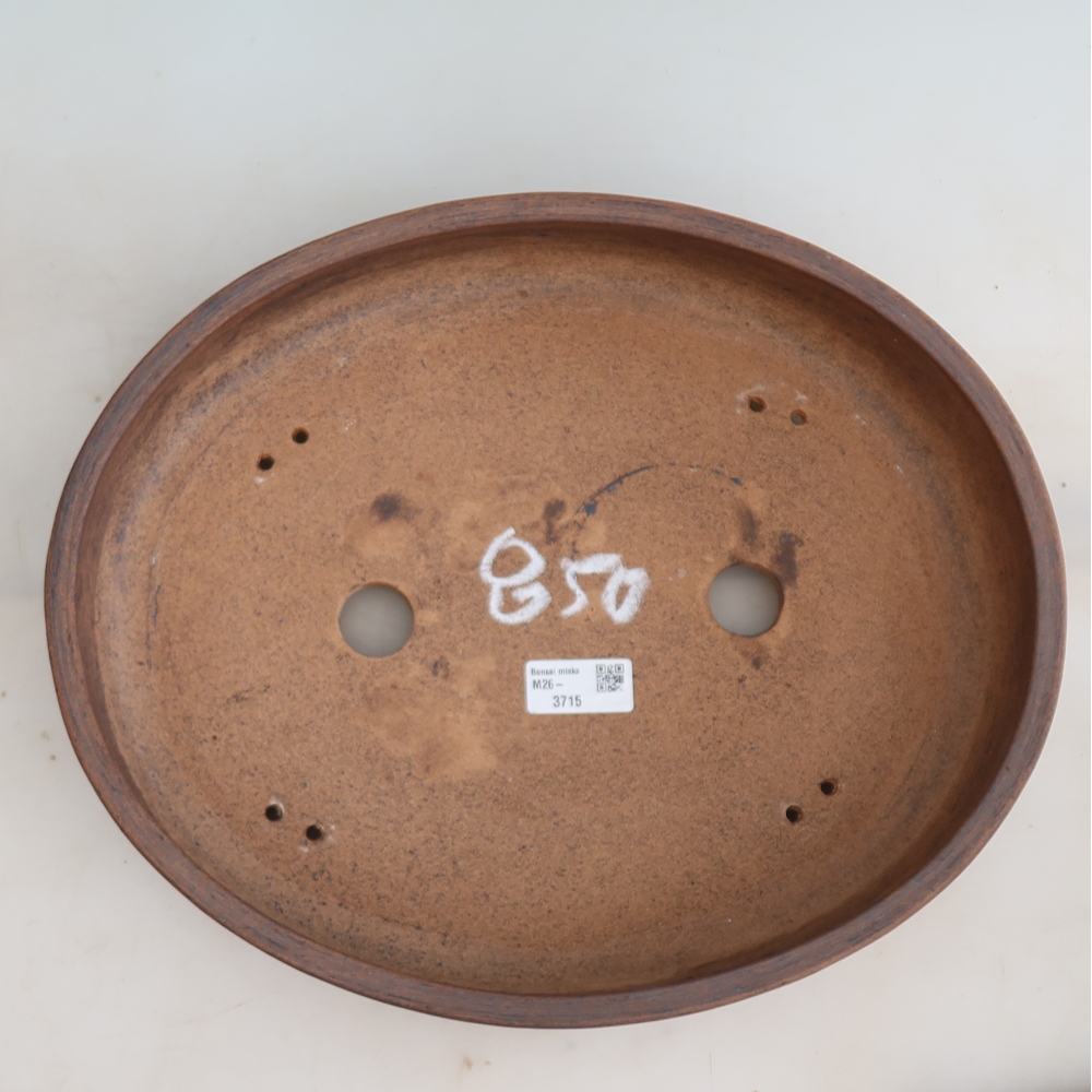 Ceramic bonsai pot, 36 x 30 x 7 cm, brown