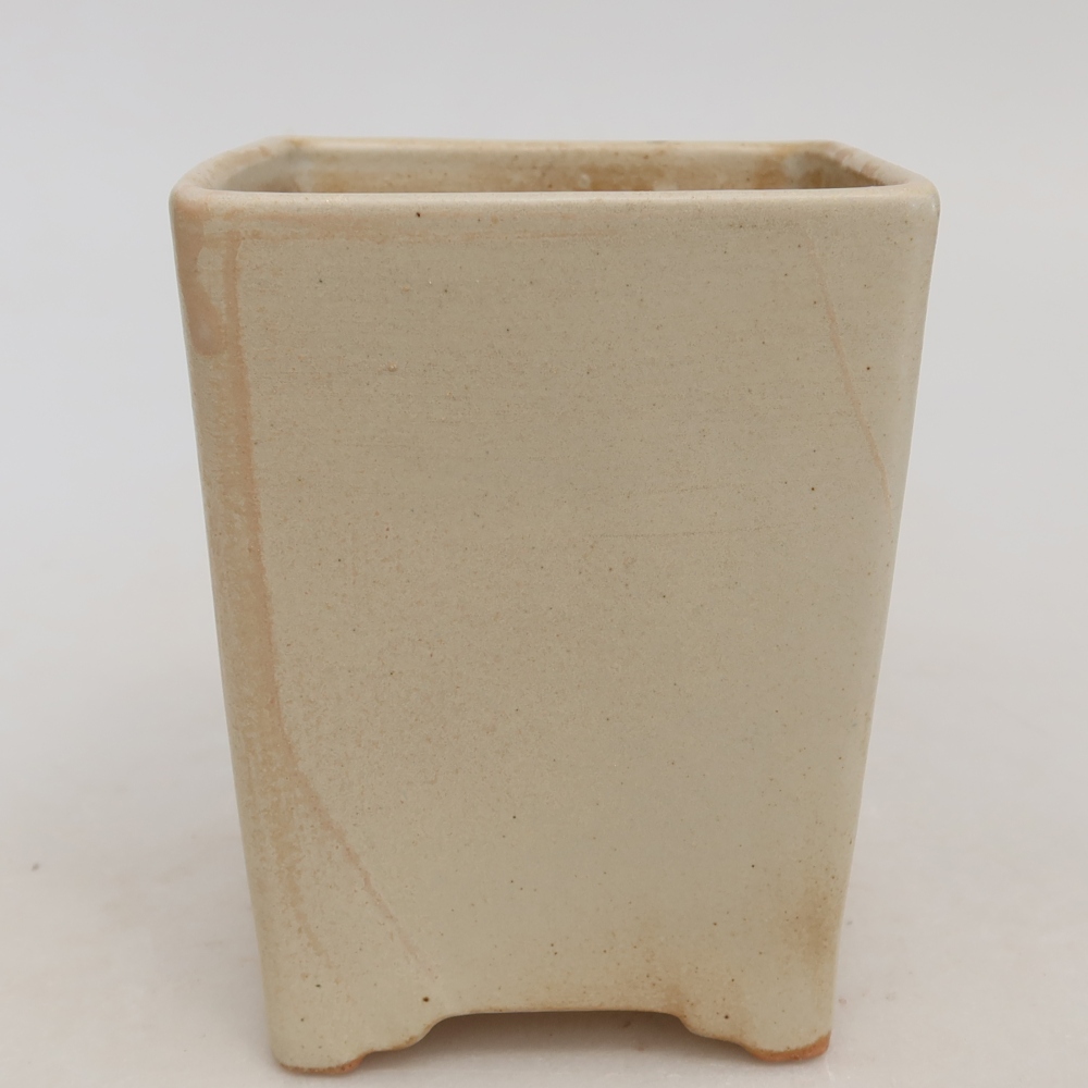 Ceramic bonsai pot, 9 x 9 x 11.5 cm, beige