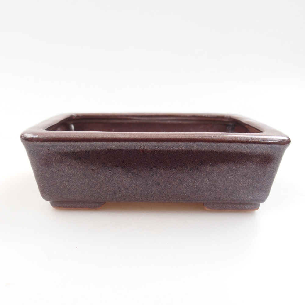 Ceramic bonsai bowl 10,5 x 8,5 x 3,5 cm, color brown