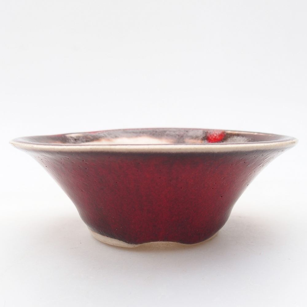 Mini bonsai bowl 10,5 x 10,5 x 3,5 cm, colour red