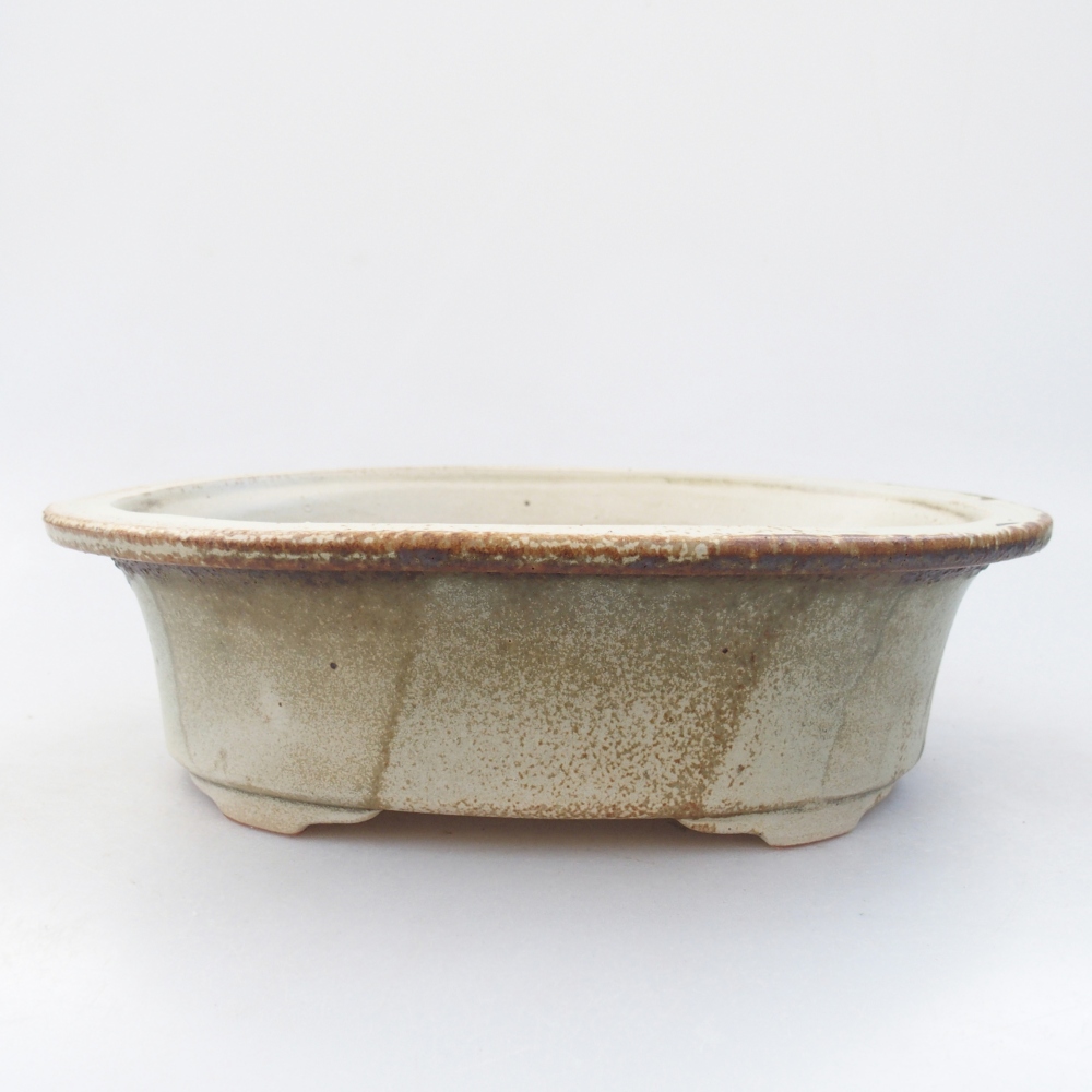 Ceramic bonsai bowl 23 x 18 x 6,5 cm, colour beige