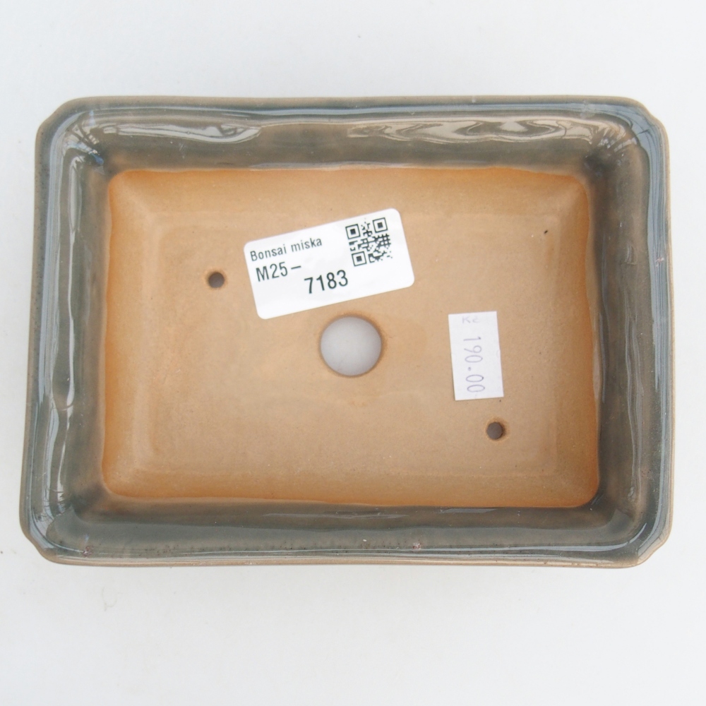 Ceramic bonsai bowl 14 x 10,5 x 4 cm, grey