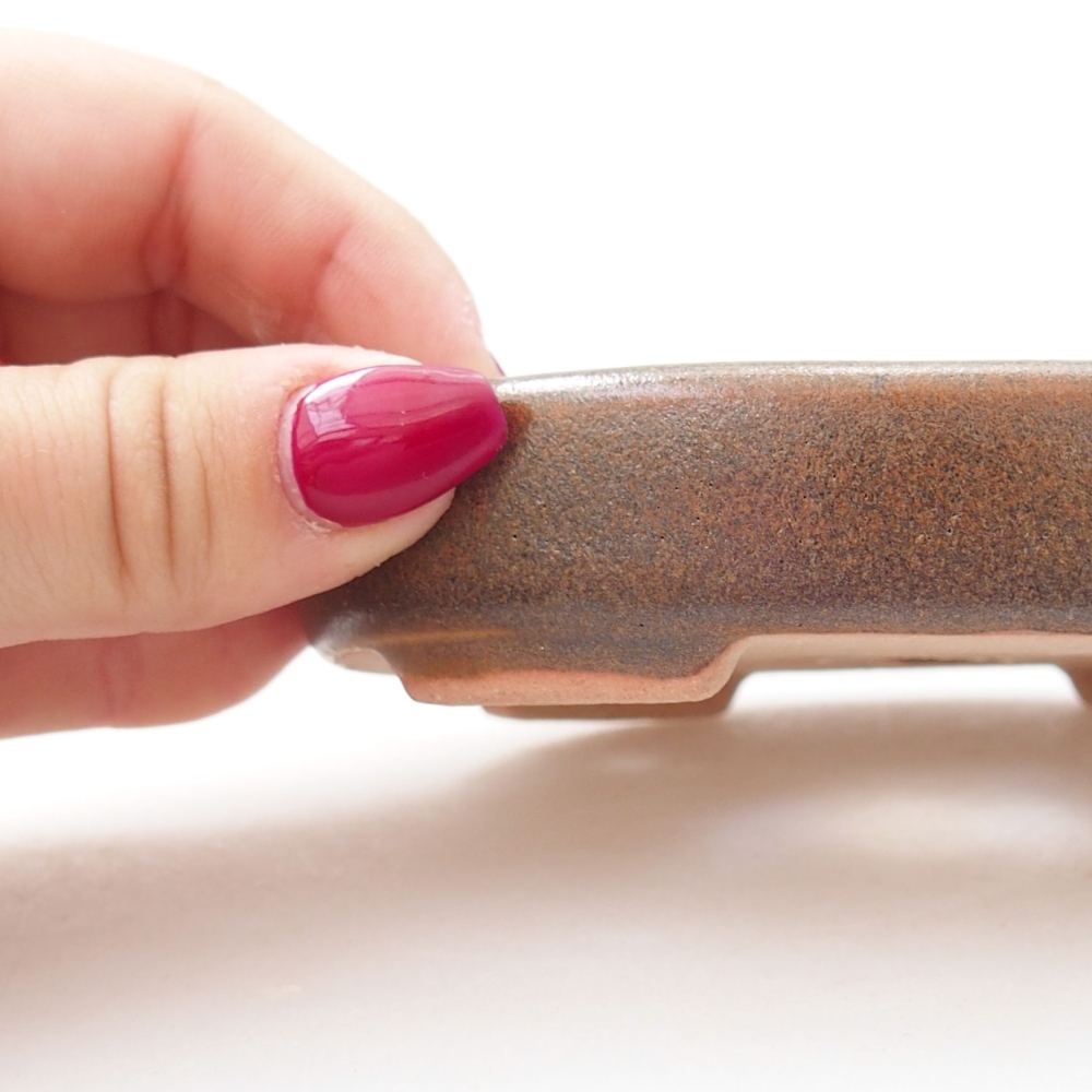 Ceramic bonsai bowl  11,5 x 9 x 2,5 cm, color brown