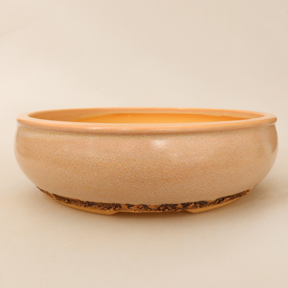 Ceramic bonsai pot, 23 x 23 x 7 cm, beige