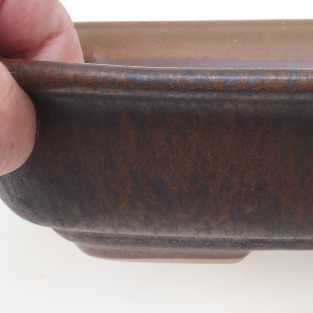Bonsai bowl H08 - 25 x 19.5 x 6 cm. - brown