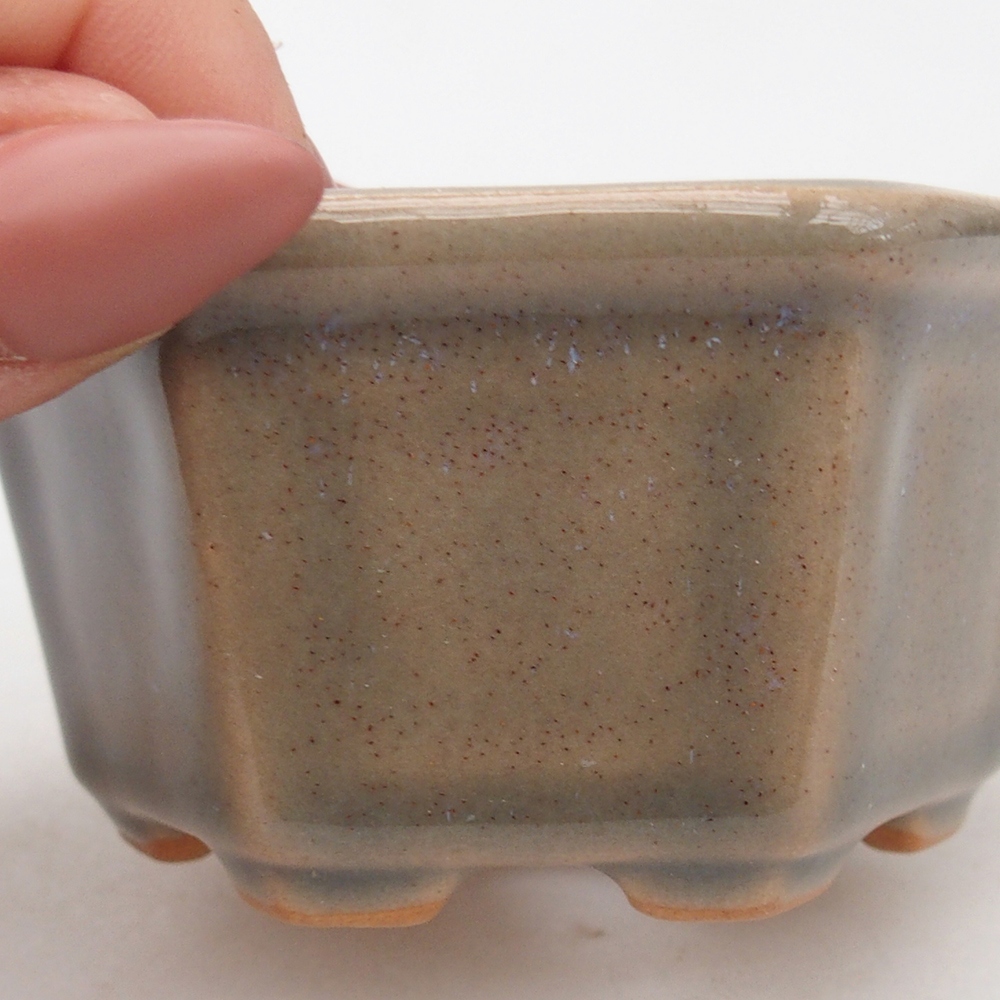 Ceramic bonsai bowl 7,5 x 7 x 4 cm, grey