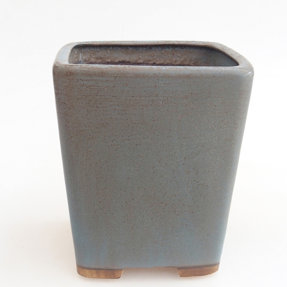 Ceramic bonsai bowl 10 x 10 x 12 cm, colour blue