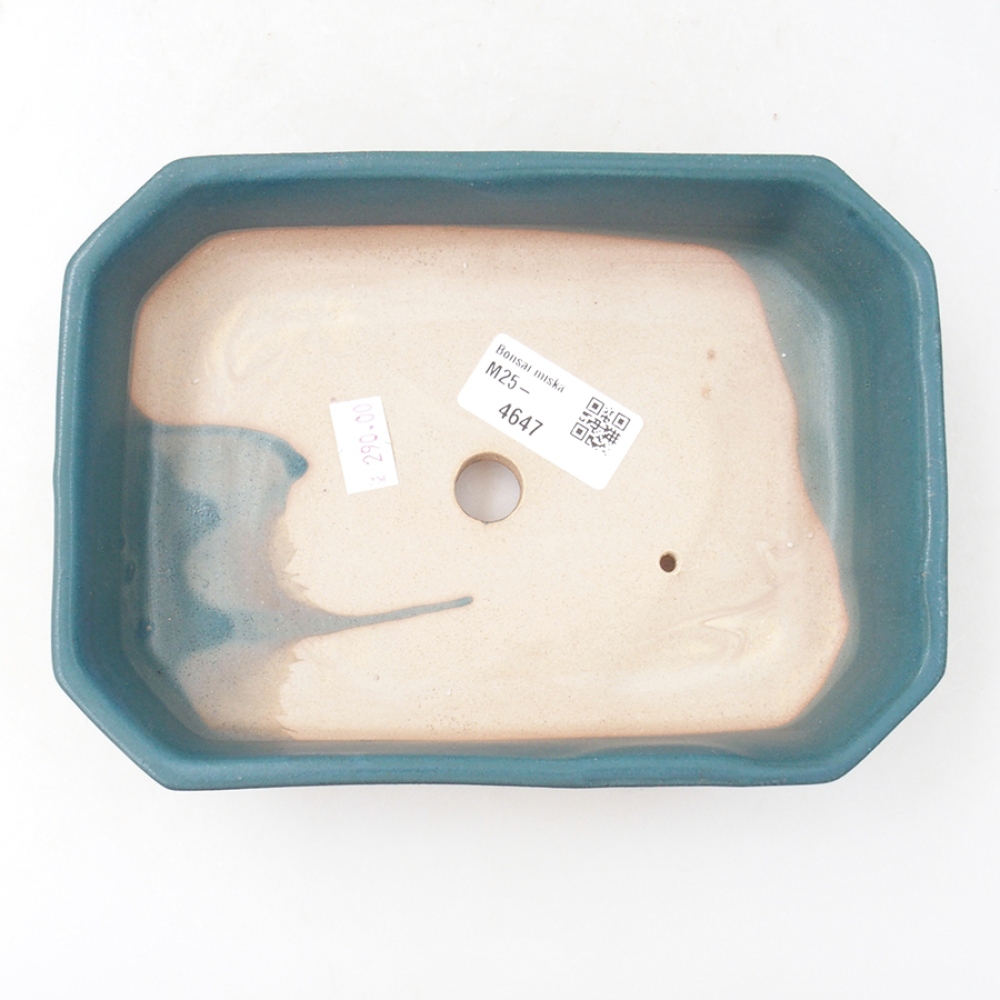 Ceramic bonsai bowl 19 x 13,5 x 4 cm, color blue