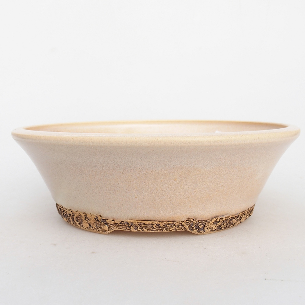 Ceramic bonsai bowl 18,5 x 18,5 x 6 cm, colour beige