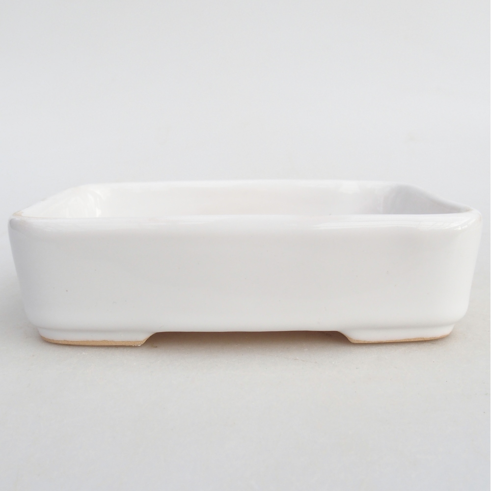 Ceramic bonsai bowl 12,5 x 9,5 x 3,5 cm, colour white