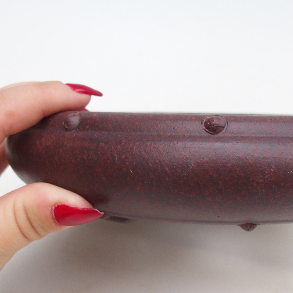 Ceramic bonsai bowl 21 x 21 x 5 cm, brown