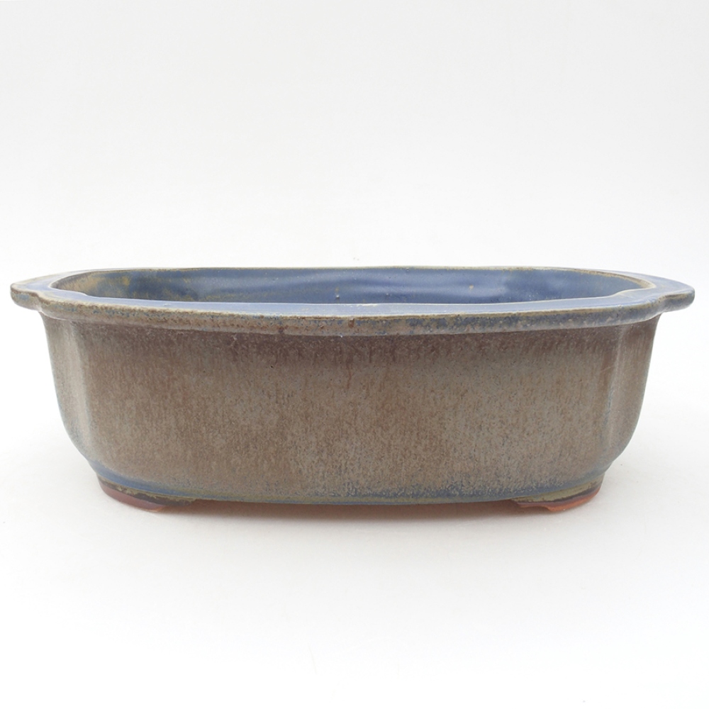Ceramic bonsai bowl 24,5 x 21 x 7,5 cm, color blue