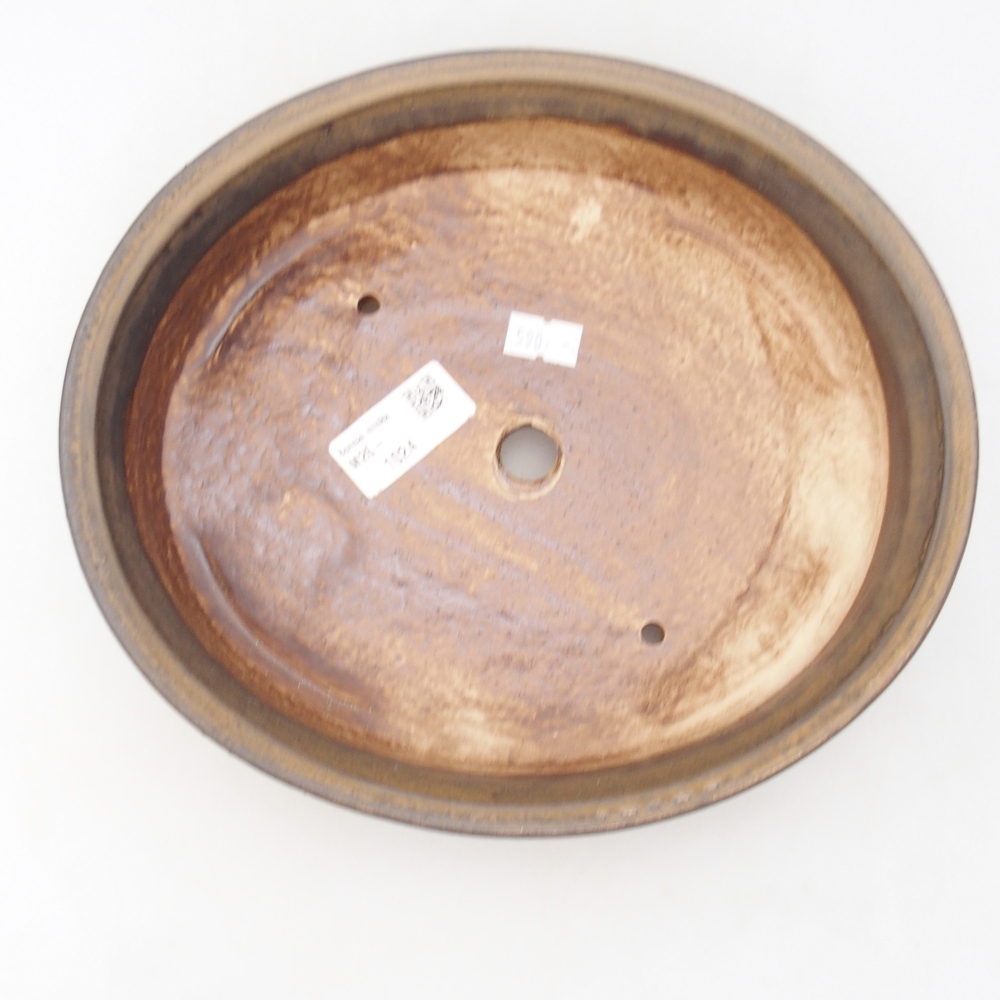 Ceramic bonsai bowl 24 x 21 x 5 cm, brown