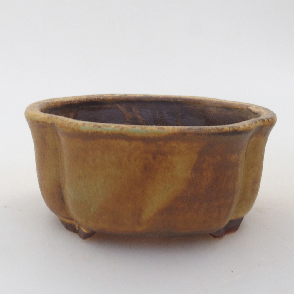 Ceramic bonsai bowl 7,5 x 7 x 3,5 cm, color green