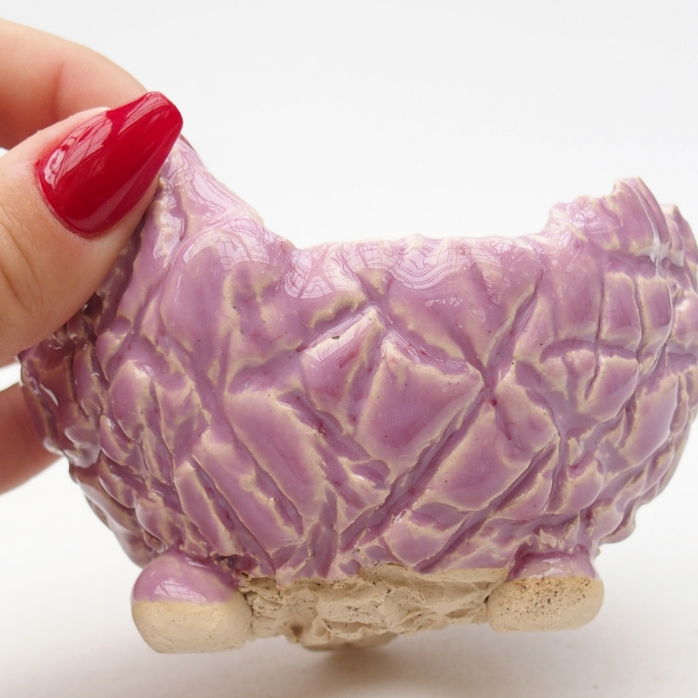 Ceramic Shell 9 x 9 x 6,5 cm , colour purple