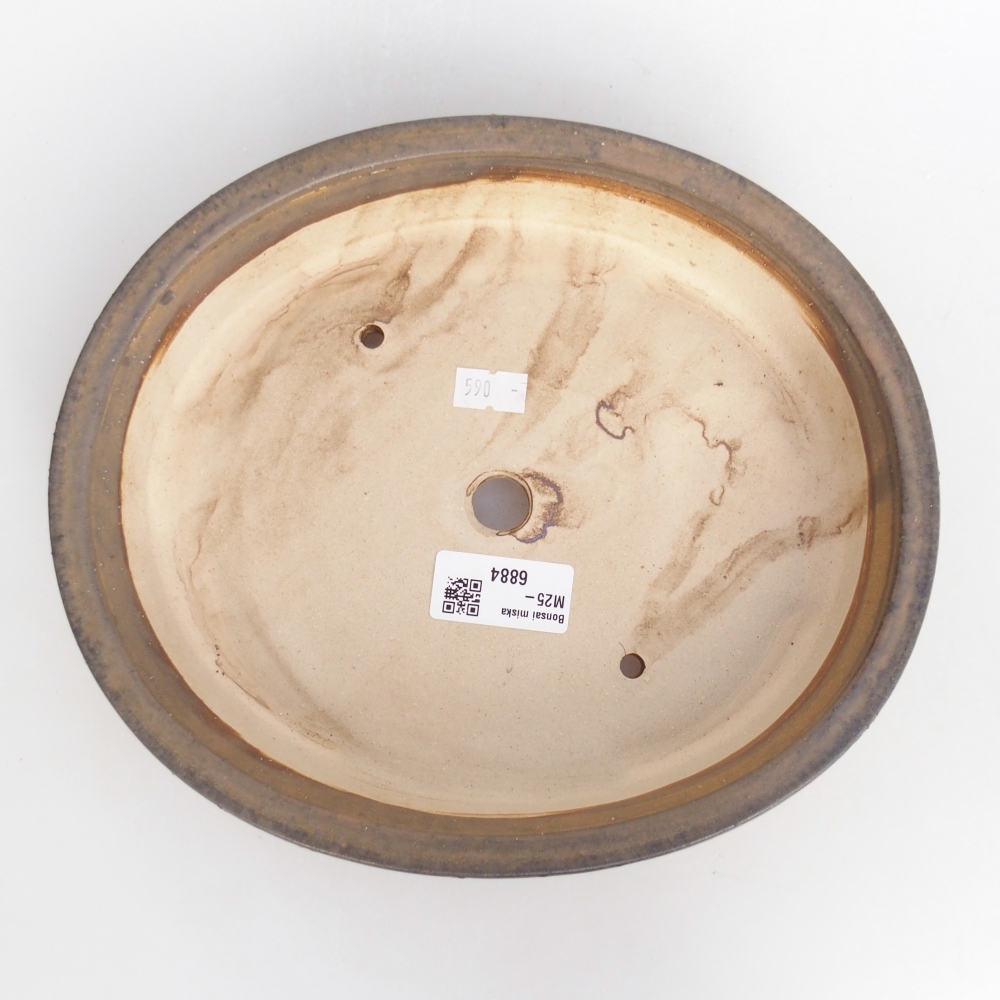 Ceramic bonsai bowl 24 x 20,5 x 5 cm, brown