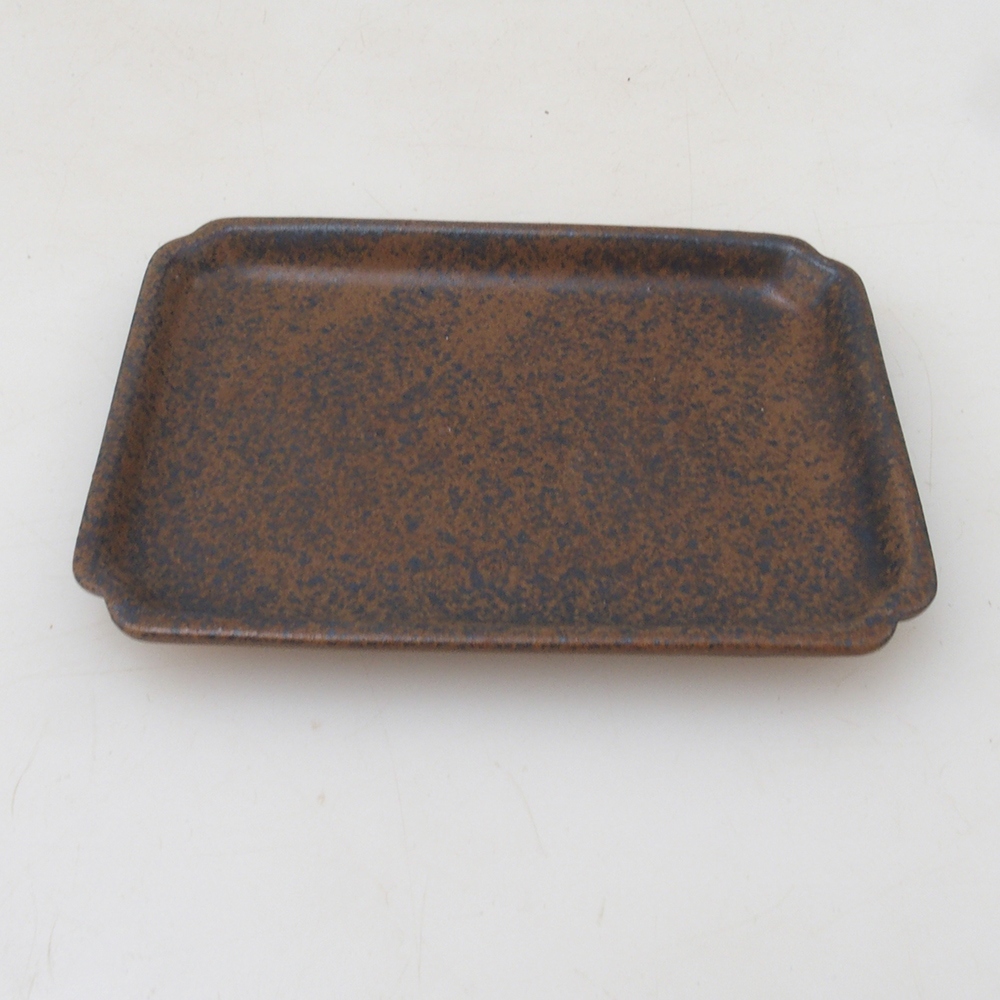 Bonsai bowl rectangle D5-S - 11.5 x 8.5 x 1 cm - brown