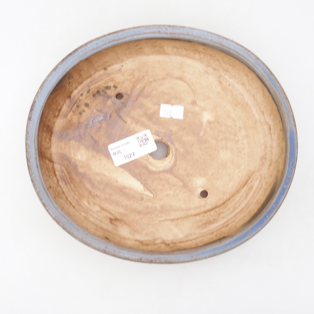Ceramic bonsai bowl 22,5 x 20 x 4,5 cm, colour blue