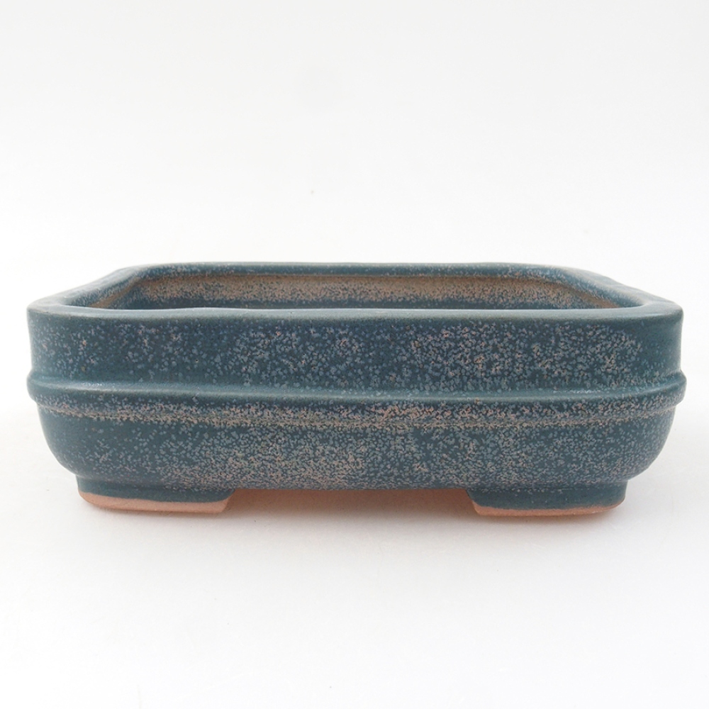 Ceramic bonsai bowl 14 x 12,5 x 4,5 cm, color blue