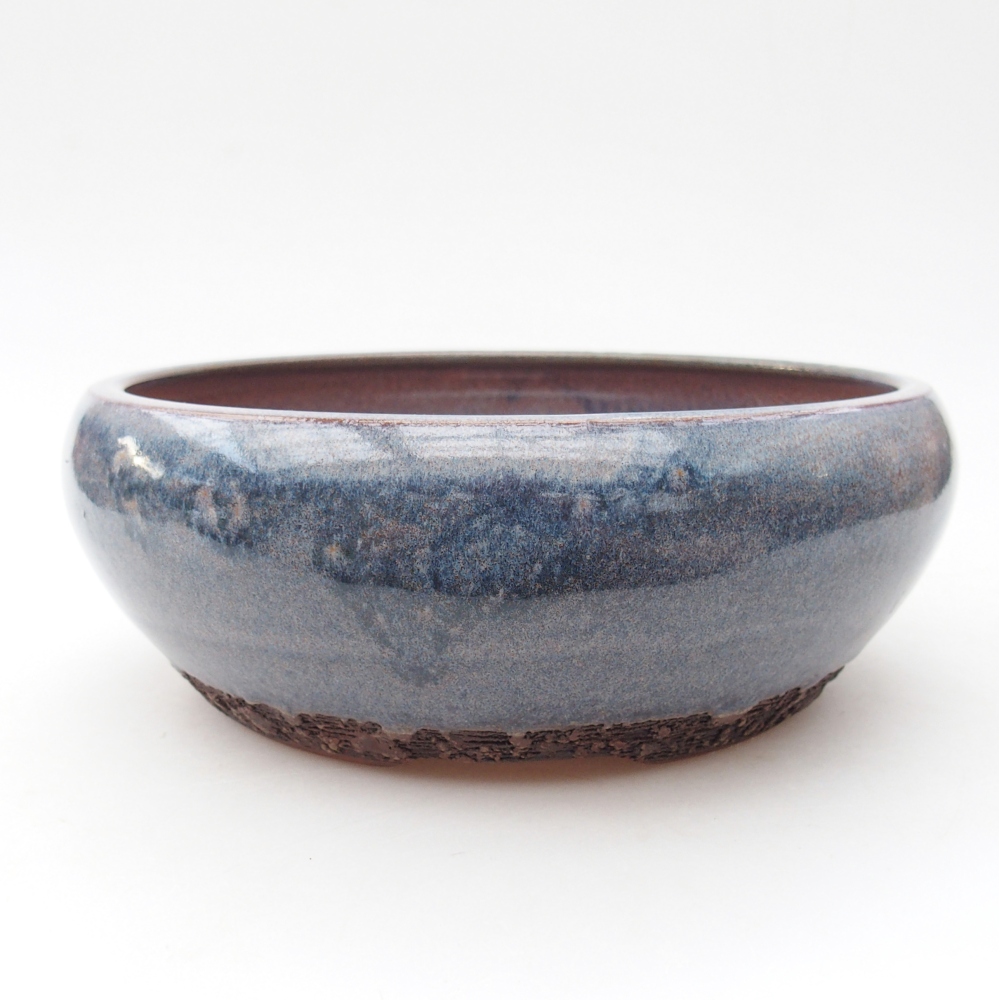 Ceramic bonsai bowl 19 x 19 x 7,5 cm, colour blue